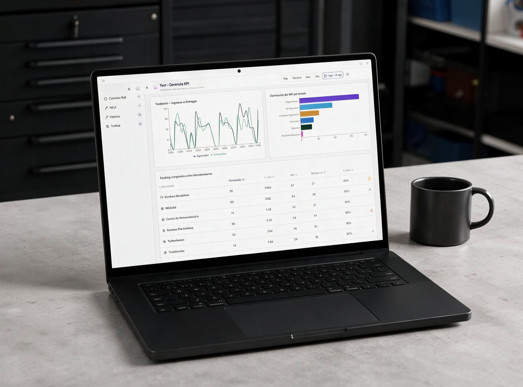 Diesel Works Software en pantalla de computador